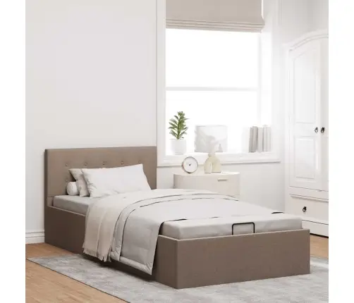 Hüdrauliline Panipaigaga Voodiraam Pruunikas Kangas 100X200 Cm