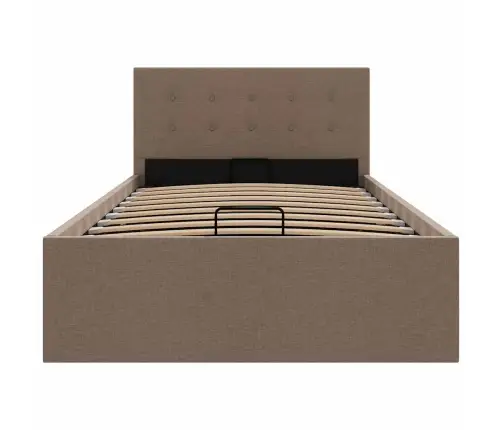 Hüdrauliline Panipaigaga Voodiraam Pruunikas Kangas 100X200 Cm