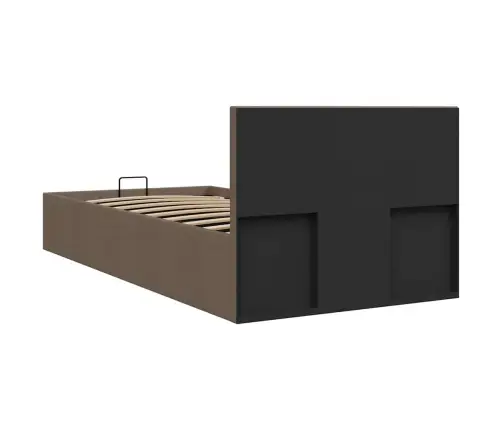 Hüdrauliline Panipaigaga Voodiraam Pruunikas Kangas 100X200 Cm