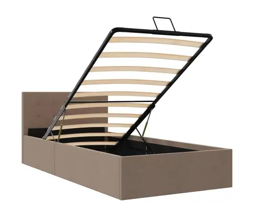 Hüdrauliline Panipaigaga Voodiraam Pruunikas Kangas 100X200 Cm