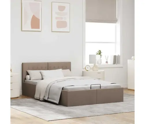 Lovos Rėmas Su Daiktadėže, Taupe Spalvos, 120X200cm Audinys