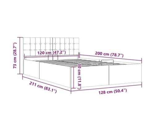 Lovos Rėmas Su Daiktadėže, Taupe Spalvos, 120X200cm Audinys