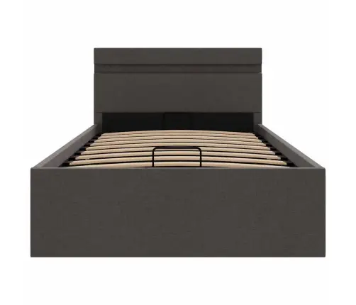 Lovos Rėmas Su Led Ir Daiktadėže, Pilkas, 100X200cm Audinys