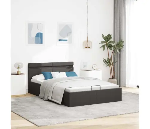 Hoiukastiga Voodiraam Led, Tumehall, Kangas, 140 X 200 Cm