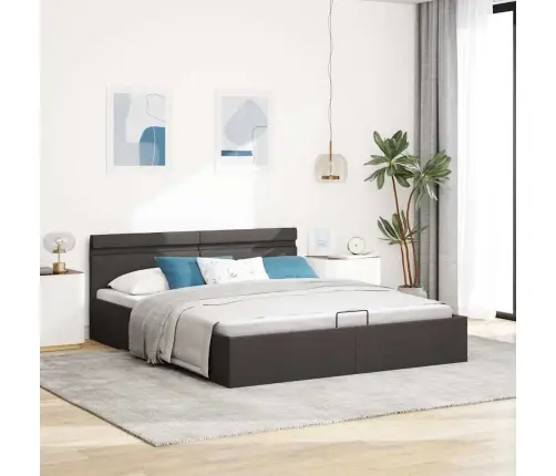 Gultas Rāmis Ar Led, Hidraulikas Mehānisms, Audums, 160X200 Cm Vidaxl