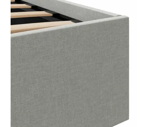 Hüdrauliline Hoiukastiga Voodiraam Led Helehall Kangas 90 X 200