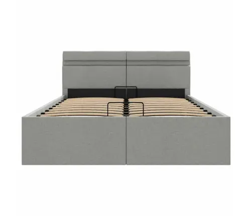 Lovos Rėmas Su Led Ir Daiktadėže, Pilkas, 140X200cm Audinys