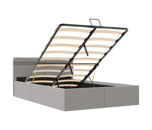 Lovos Rėmas Su Led Ir Daiktadėže, Pilkas, 140X200cm Audinys