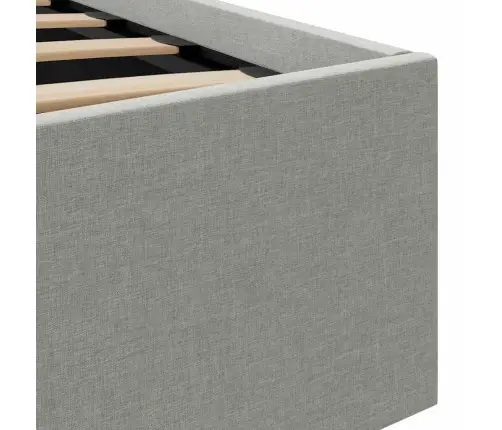 Lovos Rėmas Su Led Ir Daiktadėže, Pilkas, 140X200cm Audinys