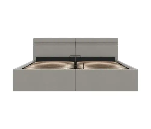Lovos Rėmas Su Led Ir Daiktadėže, Pilkas, 180X200cm Audinys