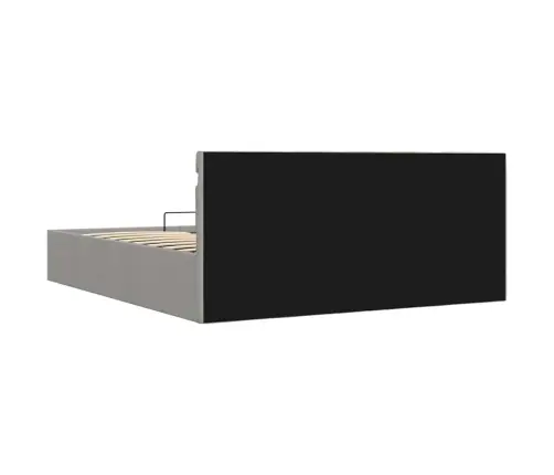Lovos Rėmas Su Led Ir Daiktadėže, Pilkas, 180X200cm Audinys