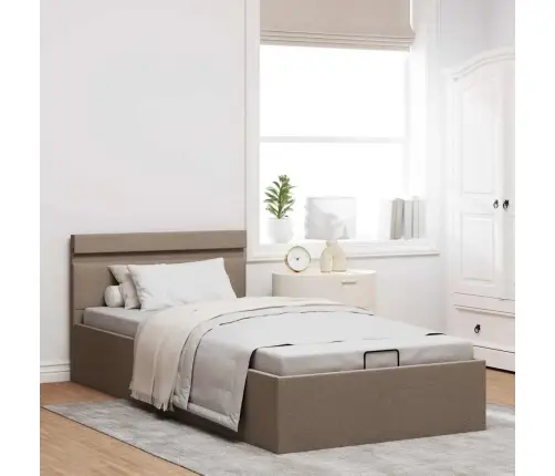 Lovos Rėmas Su Led Ir Daiktadėže, Taupe, 90X200cm Audinys