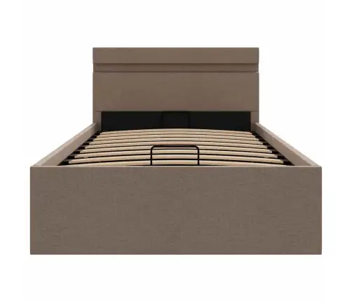 Lovos Rėmas Su Led Ir Daiktadėže, Taupe, 90X200cm Audinys
