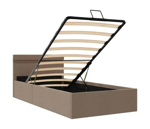 Lovos Rėmas Su Led Ir Daiktadėže, Taupe, 90X200cm Audinys