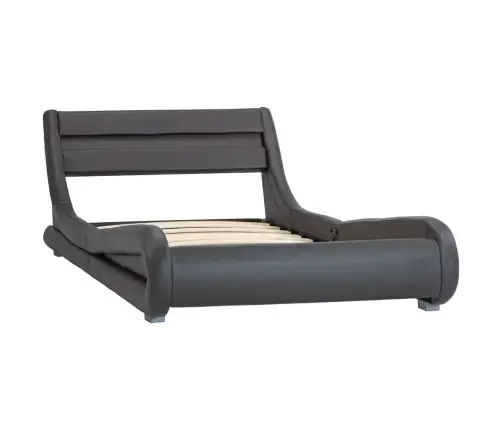 Gultas Rāmis Ar Led, Pelēka Mākslīgā Āda, 100X200 Cm  Vidaxl