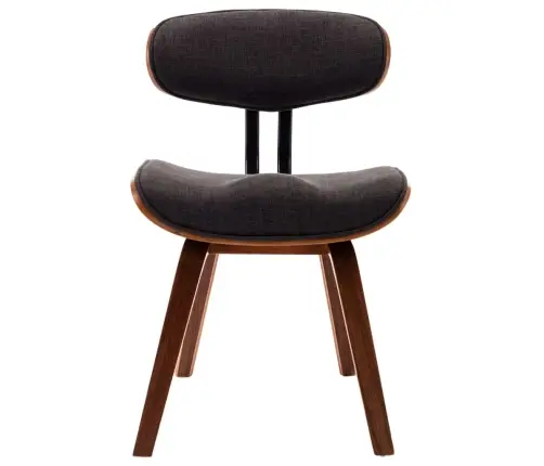 Virtuves Krēsli, 4 Gab., Izliekts Koks Un Audums, Pelēki Vidaxl