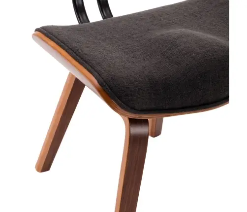 Virtuves Krēsli, 4 Gab., Izliekts Koks Un Audums, Pelēki Vidaxl