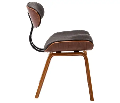 Valgomojo Kėdės, 6Vnt., Pilkos Sp., Išlenkta Mediena Ir Audinys