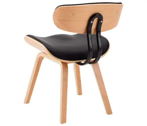 Söögitoolid 4 Tk, Must, Painutatud Puit Ja Kunstnahk