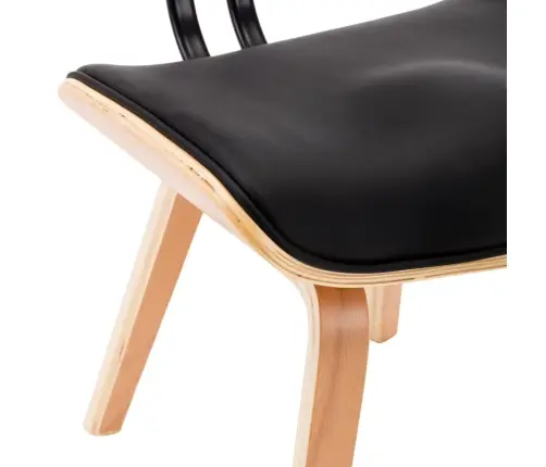 Söögitoolid 4 Tk, Must, Painutatud Puit Ja Kunstnahk