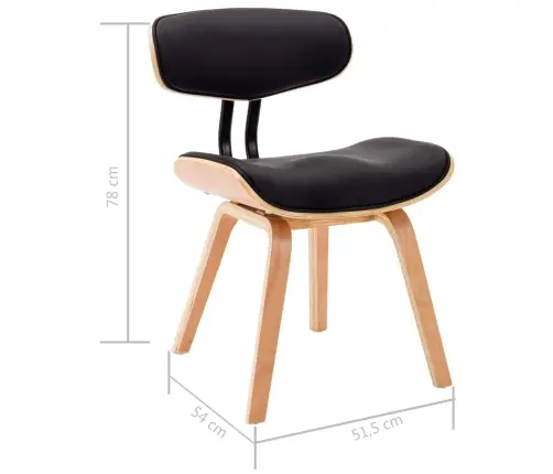 Söögitoolid 4 Tk, Must, Painutatud Puit Ja Kunstnahk