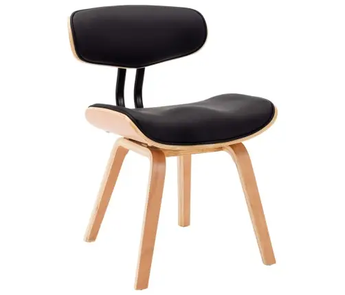 Söögitoolid 6 Tk, Must Painutatud Puit Ja Kunstnahk