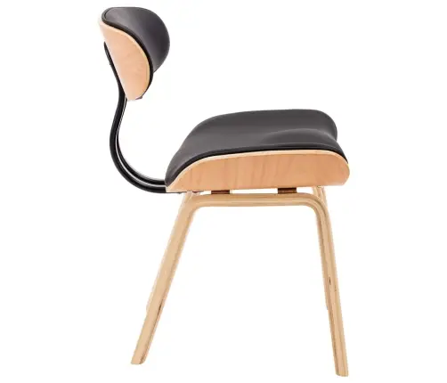 Söögitoolid 6 Tk, Must Painutatud Puit Ja Kunstnahk