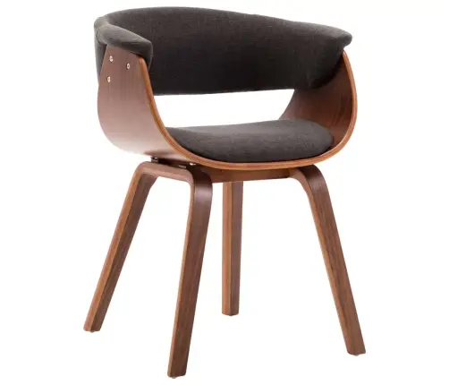 Virtuves Krēsli, 2 Gab., Pelēki, Izliekts Koks Un Audums Vidaxl