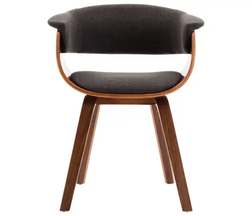 Virtuves Krēsli, 2 Gab., Pelēki, Izliekts Koks Un Audums Vidaxl