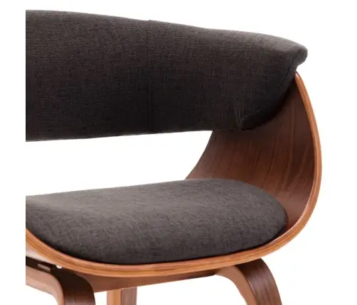 Virtuves Krēsli, 2 Gab., Pelēki, Izliekts Koks Un Audums Vidaxl