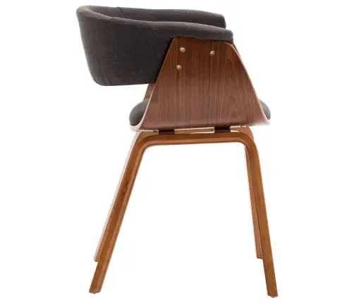 Virtuves Krēsli, 2 Gab., Pelēki, Izliekts Koks Un Audums Vidaxl