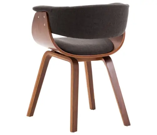 Virtuves Krēsli, 4 Gab., Izliekts Koks Un Audums, Pelēki Vidaxl