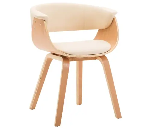 Söögitoolid 2 Tk, Kreemjasvalge, Painutatud Puit Ja Kunstnahk