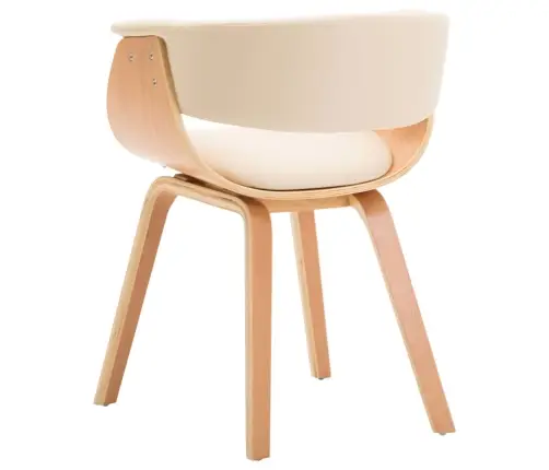 Virtuves Krēsli, 6Gab., Liekts Koks Un Mākslīgā Āda, Krēmkrāsas Vidaxl