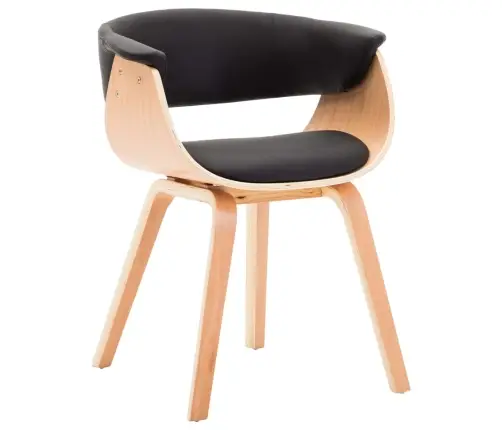 Virtuves Krēsli, 4 Gab., Melni, Liekts Koks Un Mākslīgā Āda Vidaxl