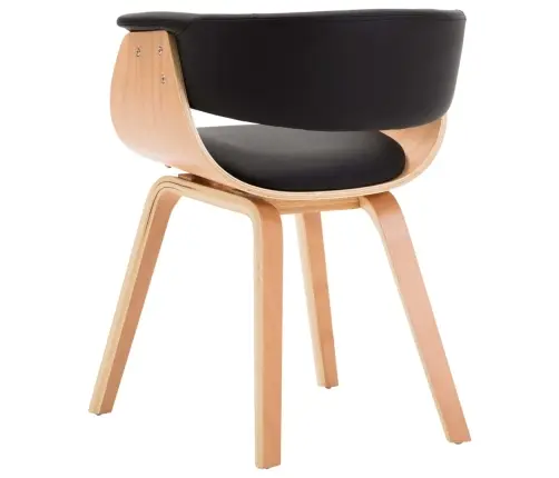 Virtuves Krēsli, 4 Gab., Melni, Liekts Koks Un Mākslīgā Āda Vidaxl