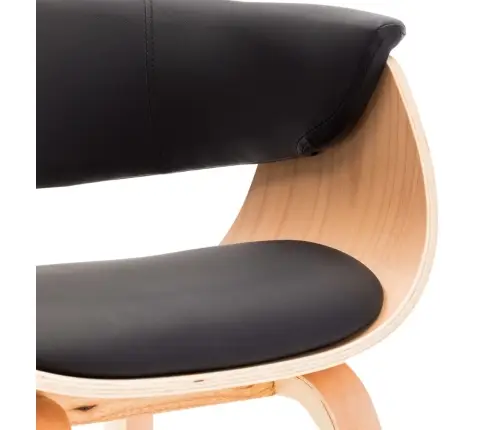 Virtuves Krēsli, 4 Gab., Melni, Liekts Koks Un Mākslīgā Āda Vidaxl