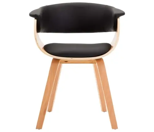 Virtuves Krēsli, 6 Gab., Melni, Liekts Koks Un Mākslīgā Āda Vidaxl