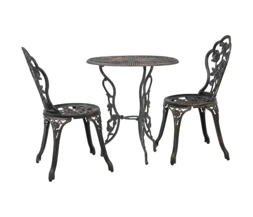 Bistro Baldų Komplektas, 3 Dalių, Lietas Aliuminis