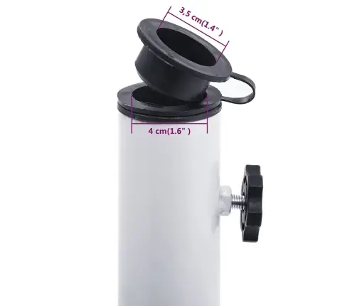 Saulessarga Pamatne, Balta, 12 Kg, 48 Cm, Čuguns Vidaxl