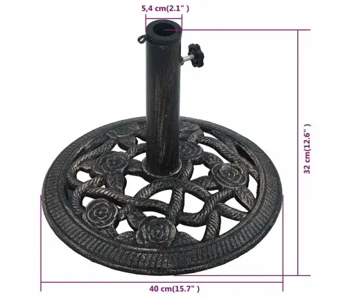 Saulessarga Pamatne, 9 Kg, 40Cm, Čuguns, Melna Un Bronzas Krāsa Vidaxl