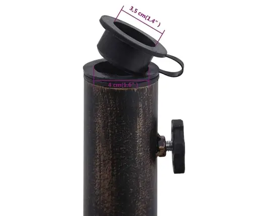 Saulessarga Pamatne, 9 Kg, 40Cm, Čuguns, Melna Un Bronzas Krāsa Vidaxl