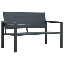 Dārza Sols, 120 Cm, Pelēks Hdpe, Koka Imitācija Vidaxl