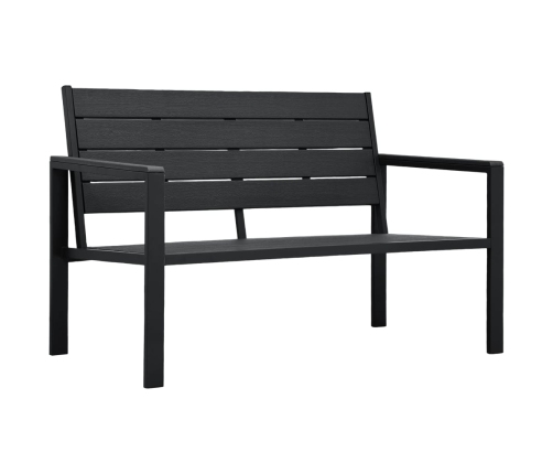 Dārza Sols, 120 Cm, Melns Hdpe, Koka Imitācija Vidaxl