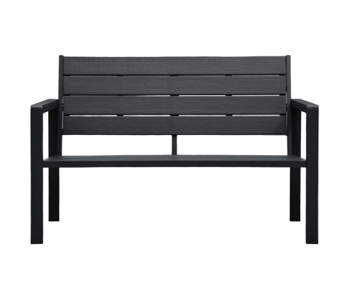 Dārza Sols, 120 Cm, Melns Hdpe, Koka Imitācija Vidaxl