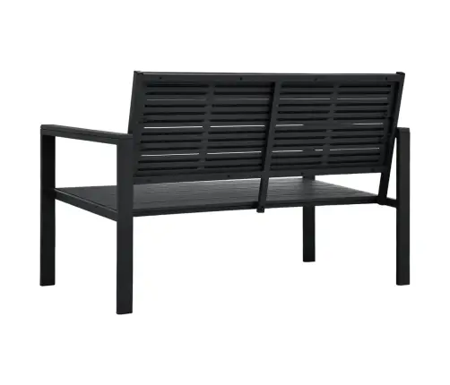 Dārza Sols, 120 Cm, Melns Hdpe, Koka Imitācija Vidaxl