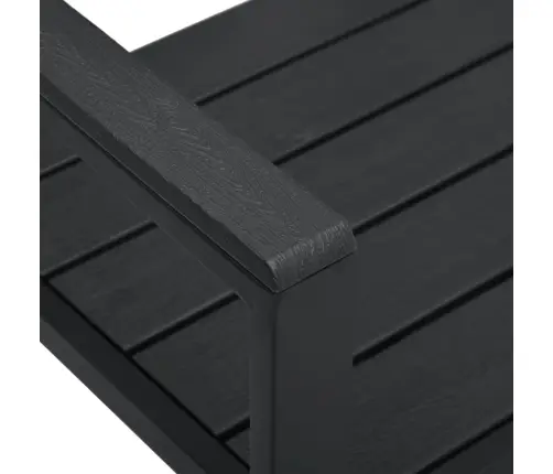 Dārza Sols, 120 Cm, Melns Hdpe, Koka Imitācija Vidaxl