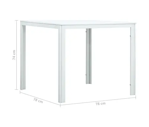 Kafijas Galdiņš, 78X78X74 Cm, Balts Hdpe, Koka Imitācija Vidaxl