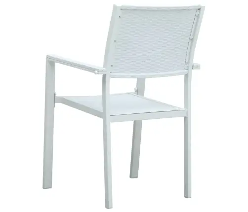 Dārza Krēsli, 4 Gab., Balta Plastmasa, Pinuma Dizains Vidaxl