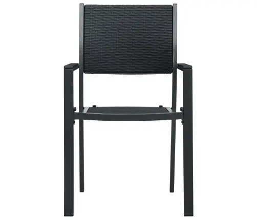 Dārza Krēsli, 2 Gab., Melna Plastmasa, Pinuma Dizains Vidaxl